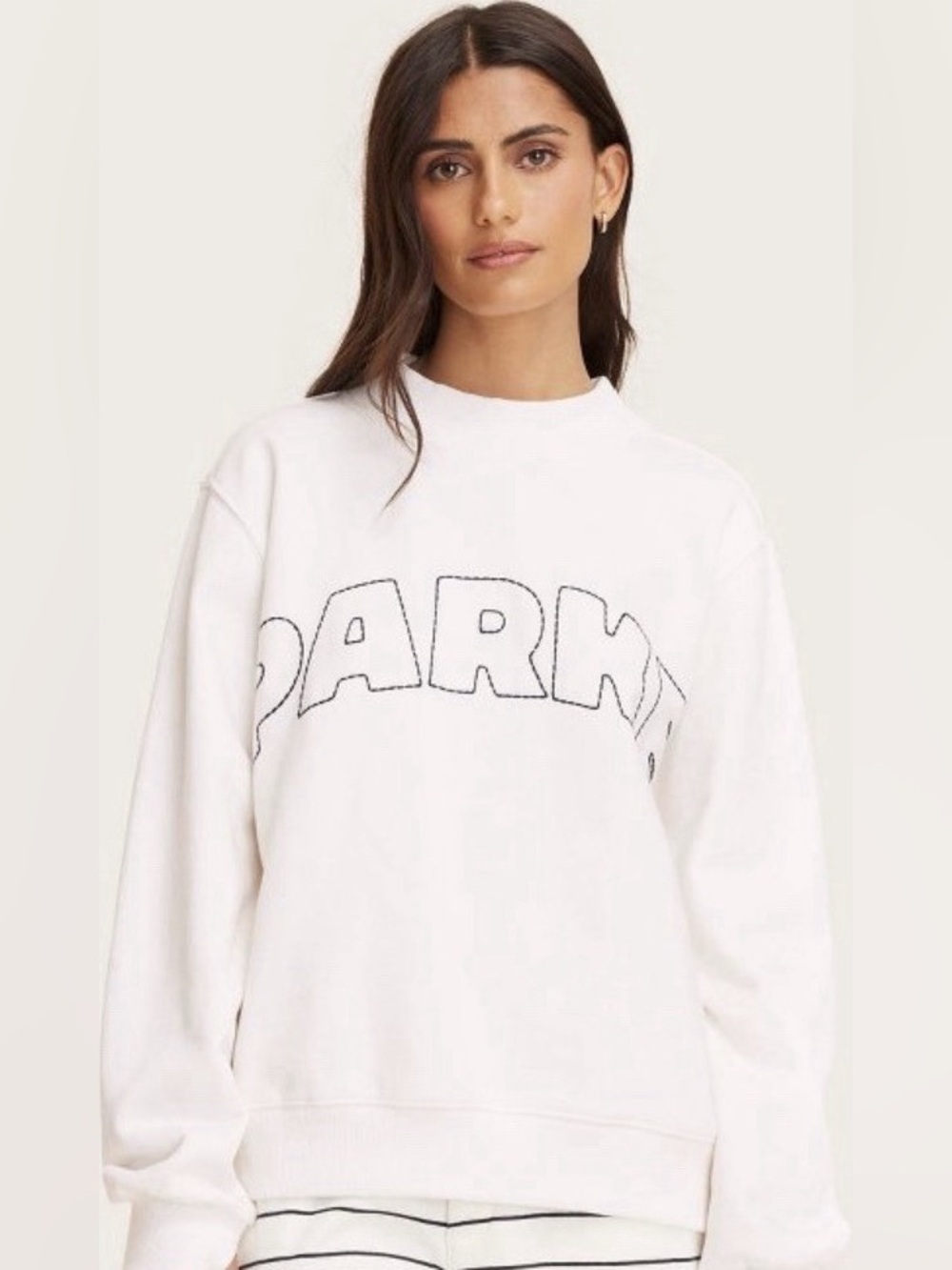 Parke x Target White Embroidered Mockneck Sweatshirt Size L/XL